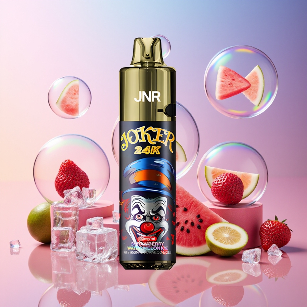JNR Joker 24K Puffs Einweg-Vape Erdbeer Wassermelone Eis - 2+10ml Nachfüllbar, 800mAh, Typ-C, Schweiz Großhandel