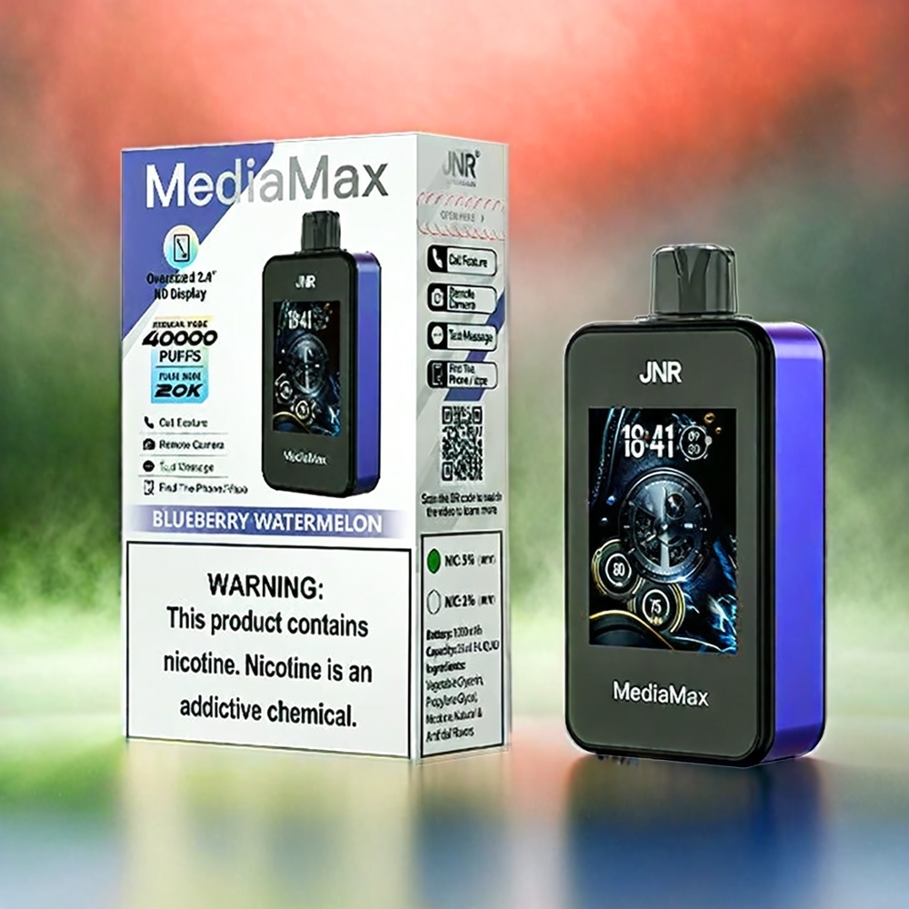 JNR MediaMax 40000 Puffs Blueberry Wassermelone – 21mL, Dual Mesh Coil, Type-C, Schweiz Großhandel