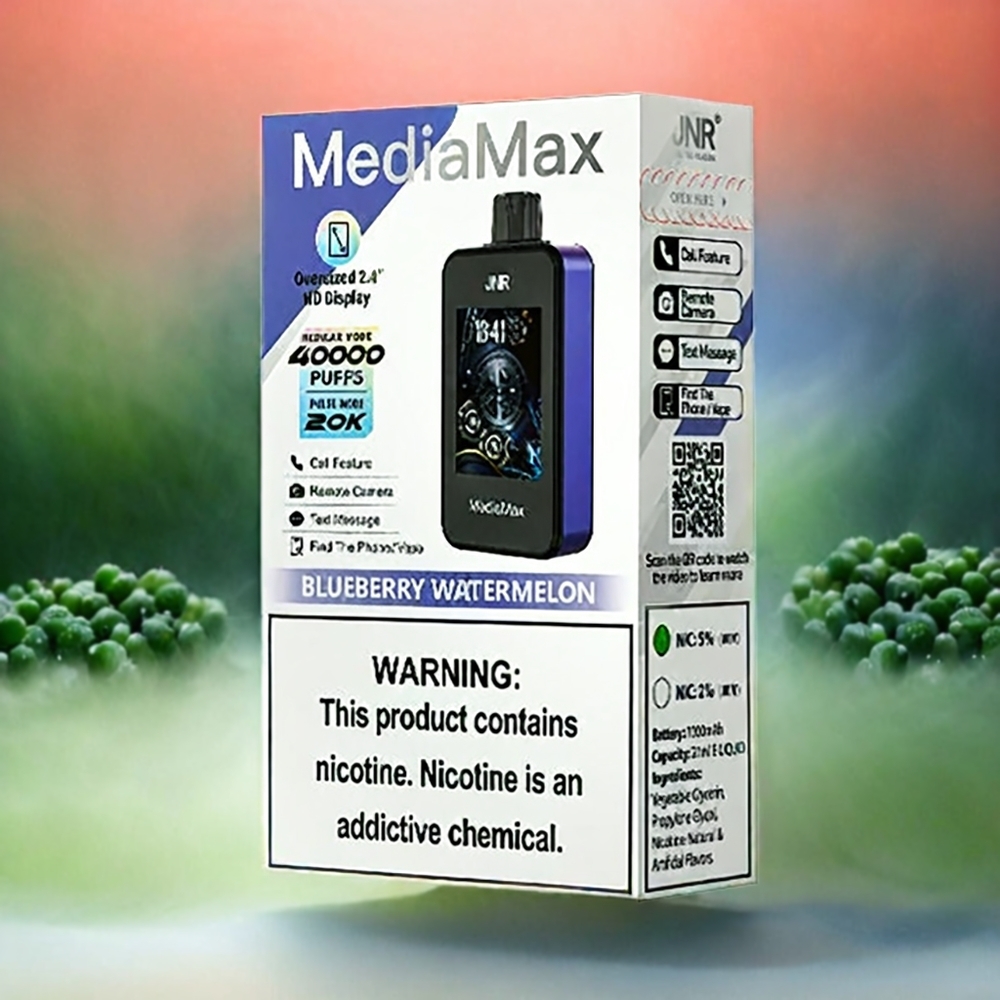 JNR MediaMax 40000 Puffs Blueberry Wassermelone – 21mL, Dual Mesh Coil, Type-C, Schweiz Großhandel
