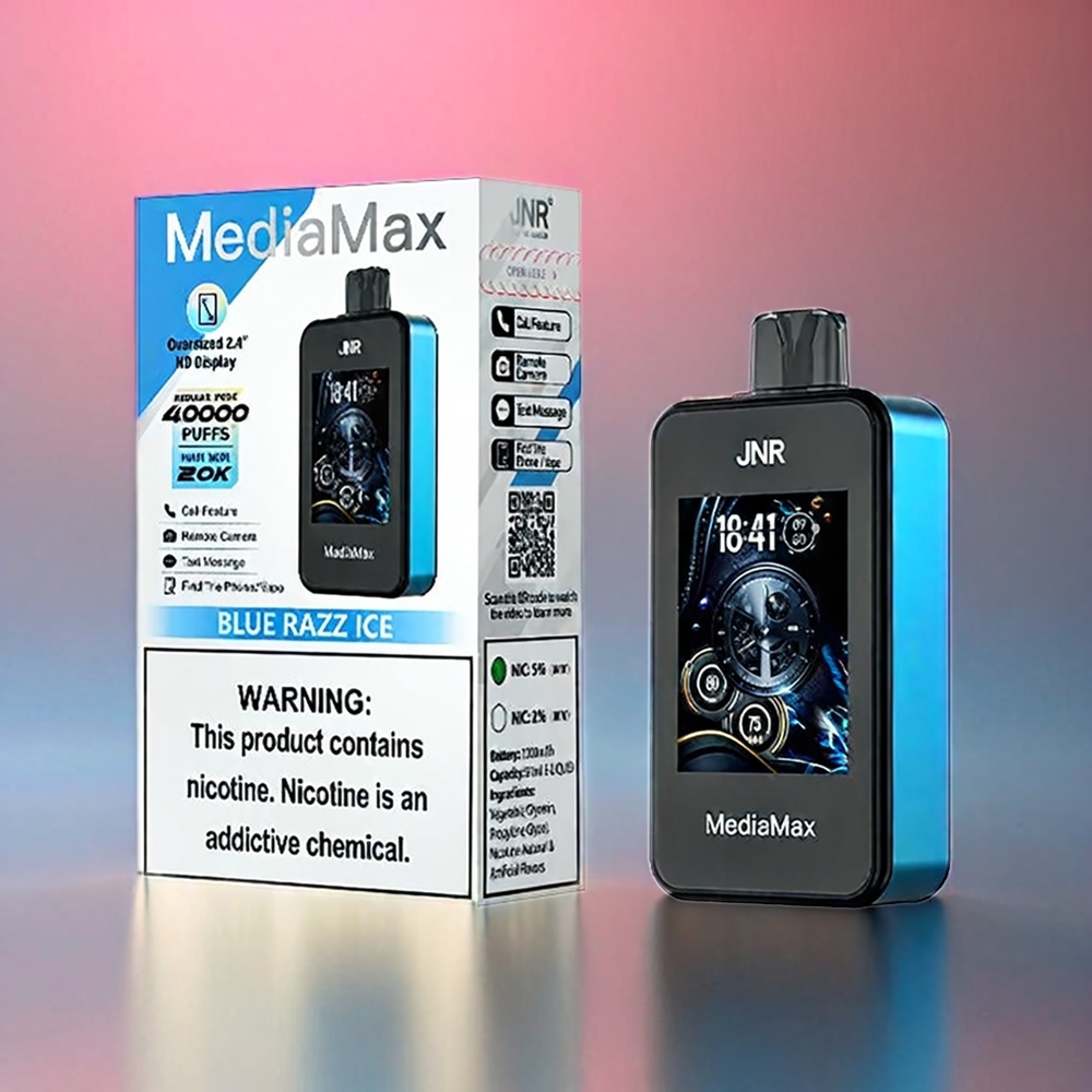 JNR MediaMax 40000 Puffs Schweiz Großhandel – 40000 Züge, 21mL, 5% Nikotin, Blue Razz Ice
