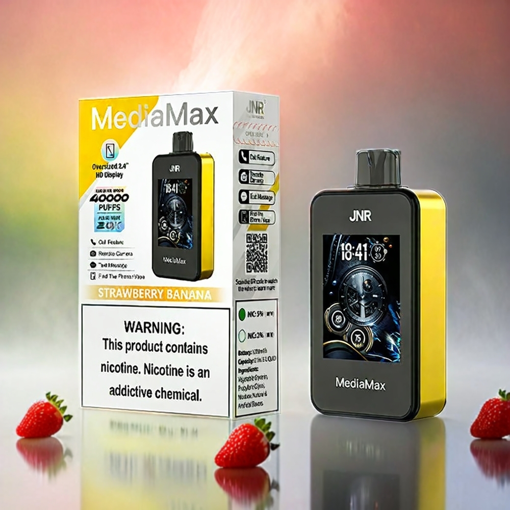 JNR MediaMax 40000 Puffs Schweiz Großhandel – Erdbeer-Banane, 21mL, 1000mAh, Typ-C Schnellladung