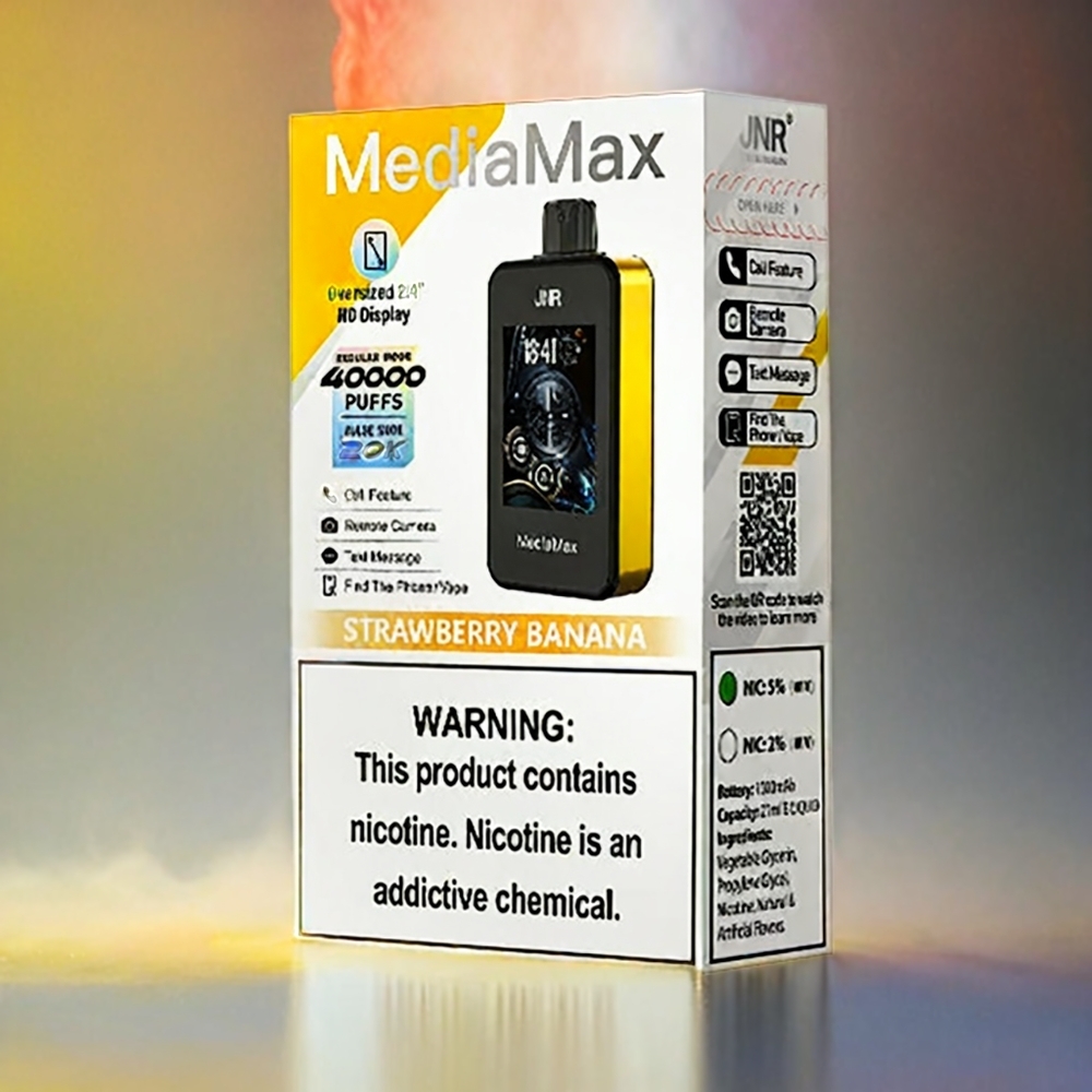 JNR MediaMax 40000 Puffs Schweiz Großhandel – Erdbeer-Banane, 21mL, 1000mAh, Typ-C Schnellladung