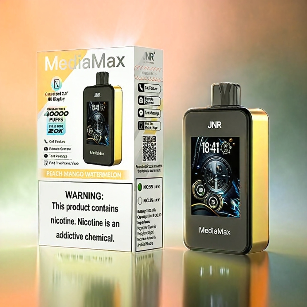 JNR MediaMax 40000 Puffs Schweiz großhandel – 21mL, 5%, Dual Mesh Coil, Typ-C – Peach Mango Watermelon (Pfirsich Mango Wassermelone)