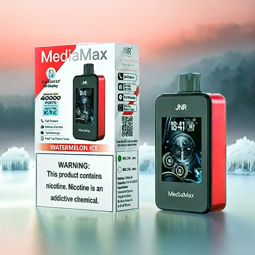 JNR MediaMax 40000 Puffs Watermelon Eis - 21mL, Dual Mesh Coil, Type-C, 2.4\" HD Display, Schweiz Großhandel