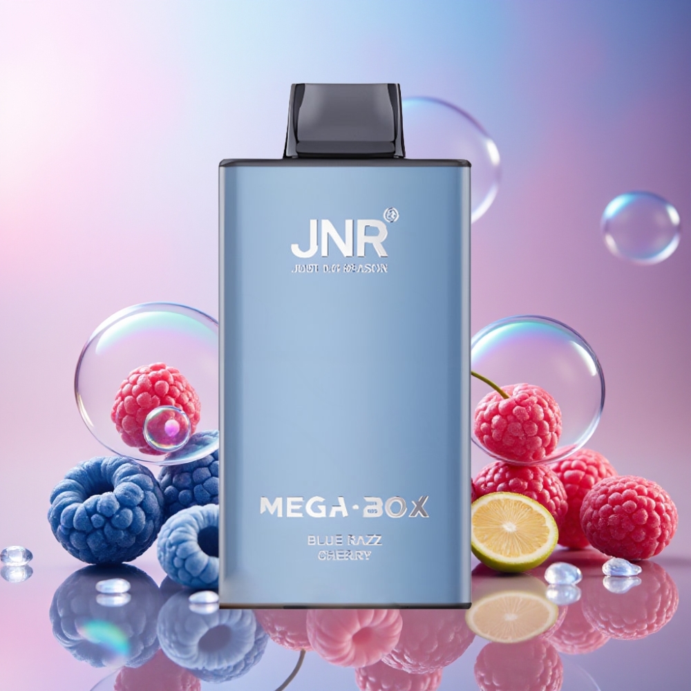 JNR Mega Box 25000 Puffs Einweg-Vape Blau-Razz-Kirsche – 30ml E-Liquid, 850mAh Akku, Dual Mesh Coil, Schweiz Großhandel
