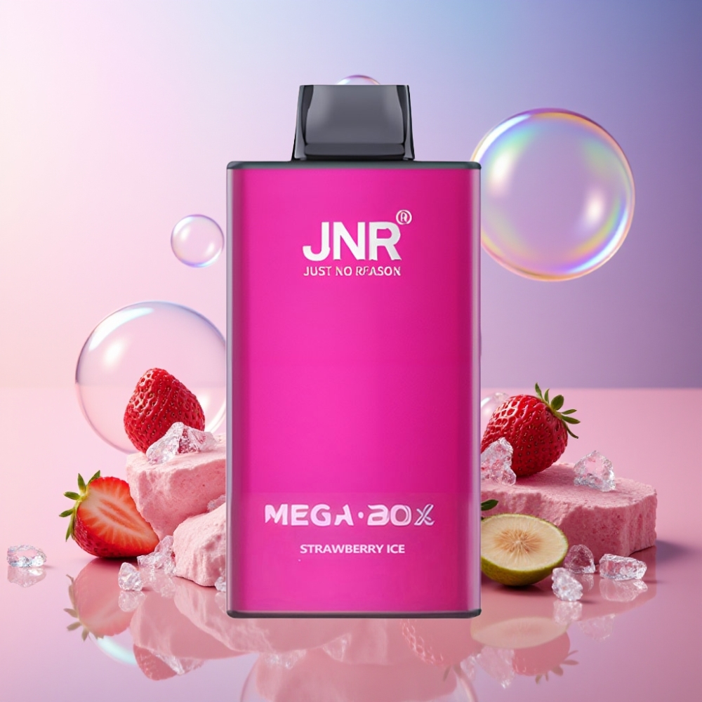 JNR Mega Box 25000 Puffs Einweg-Vape Erdbeer-Eis mit 30ml E-Liquid, 850mAh Akku, Dual Mesh Coil – Schweiz Großhandel