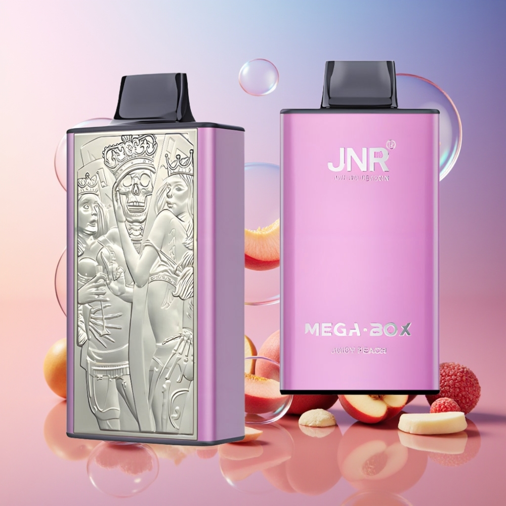 JNR Mega Box 25000 Puffs Einweg-Vape Saftiger Pfirsich – 30ml E-Liquid, 850mAh, Dual Mesh Coil, Schweiz Großhandel