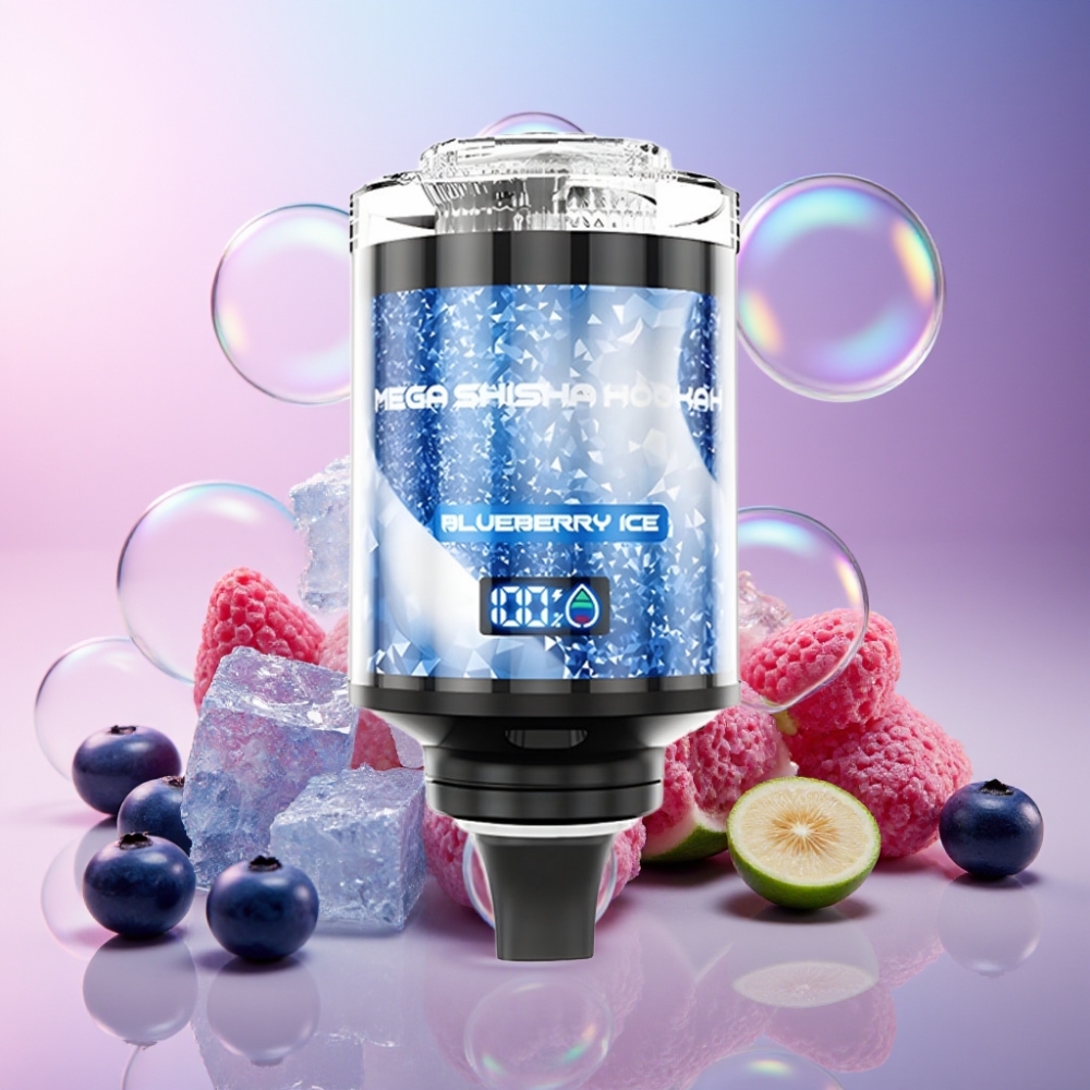 JNR Mega Shisha Hookah 100K Desktop Kompatibilität Heidelbeer-Eis – 60ml, 2200mAh, Typ-C, Schweiz großhandel