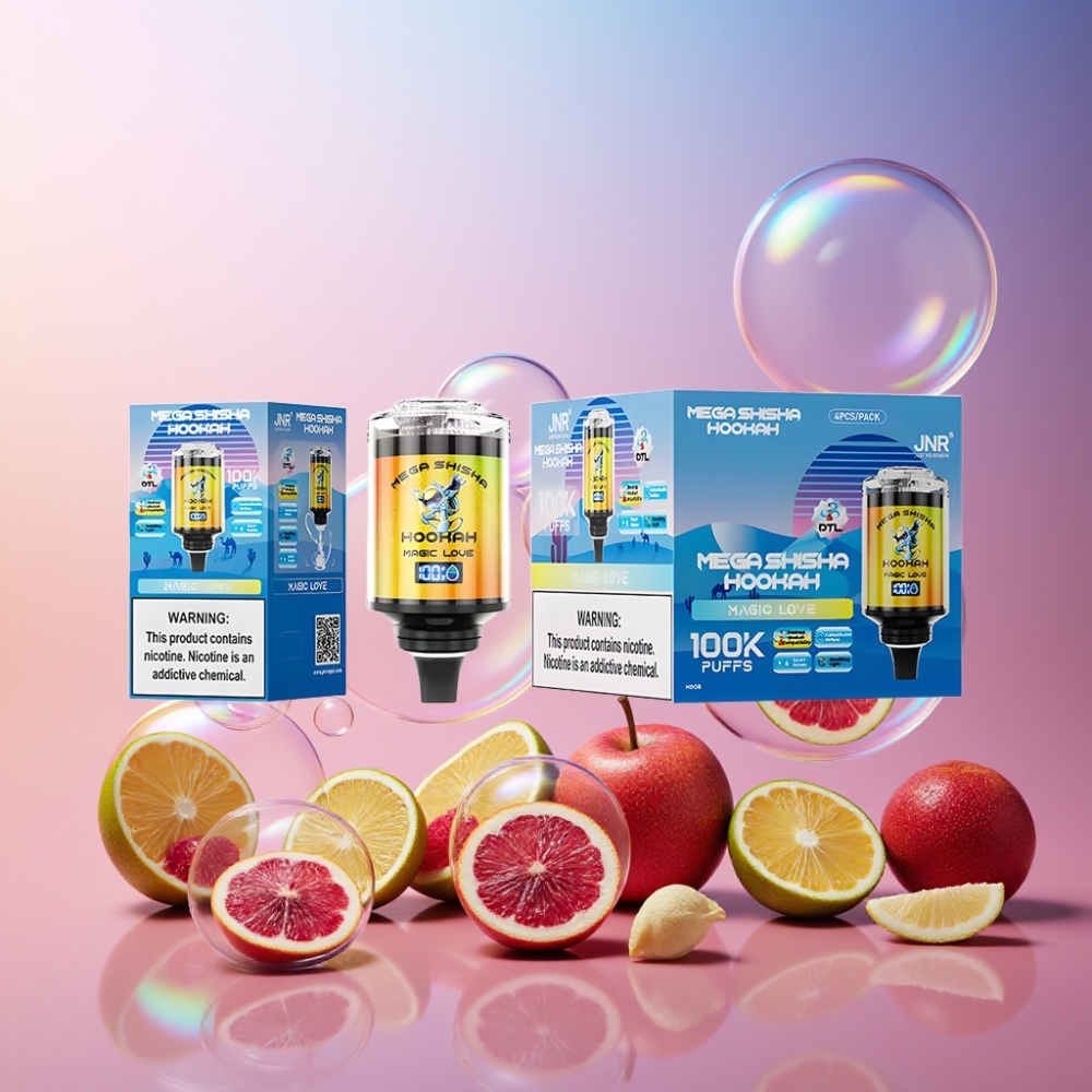 JNR Mega Shisha Hookah 100K Desktop Kompatibilität Magic Love – 2200mAh Akku, 60ml Tank, Typ-C Ladung, Schweiz Großhandel