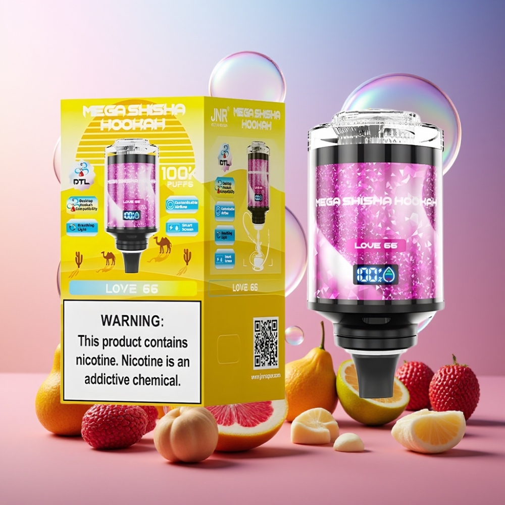 JNR Mega Shisha Hookah Desktop Compatibility – 100.000 Züge, 60ml Tank, 2200mAh Akku, Schweiz Großhandel