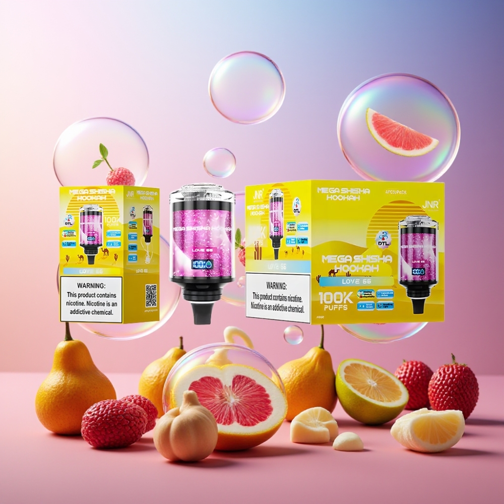 JNR Mega Shisha Hookah Desktop Compatibility – 100.000 Züge, 60ml Tank, 2200mAh Akku, Schweiz Großhandel
