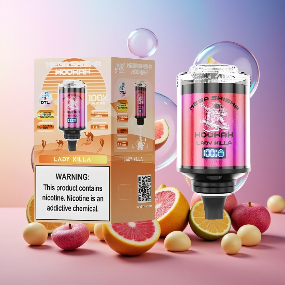 JNR Mega Shisha Hookah Desktop Kompatibilität 100.000 Züge, 60ml e-Liquid, 2200mAh, Typ-C, Schweiz Großhandel