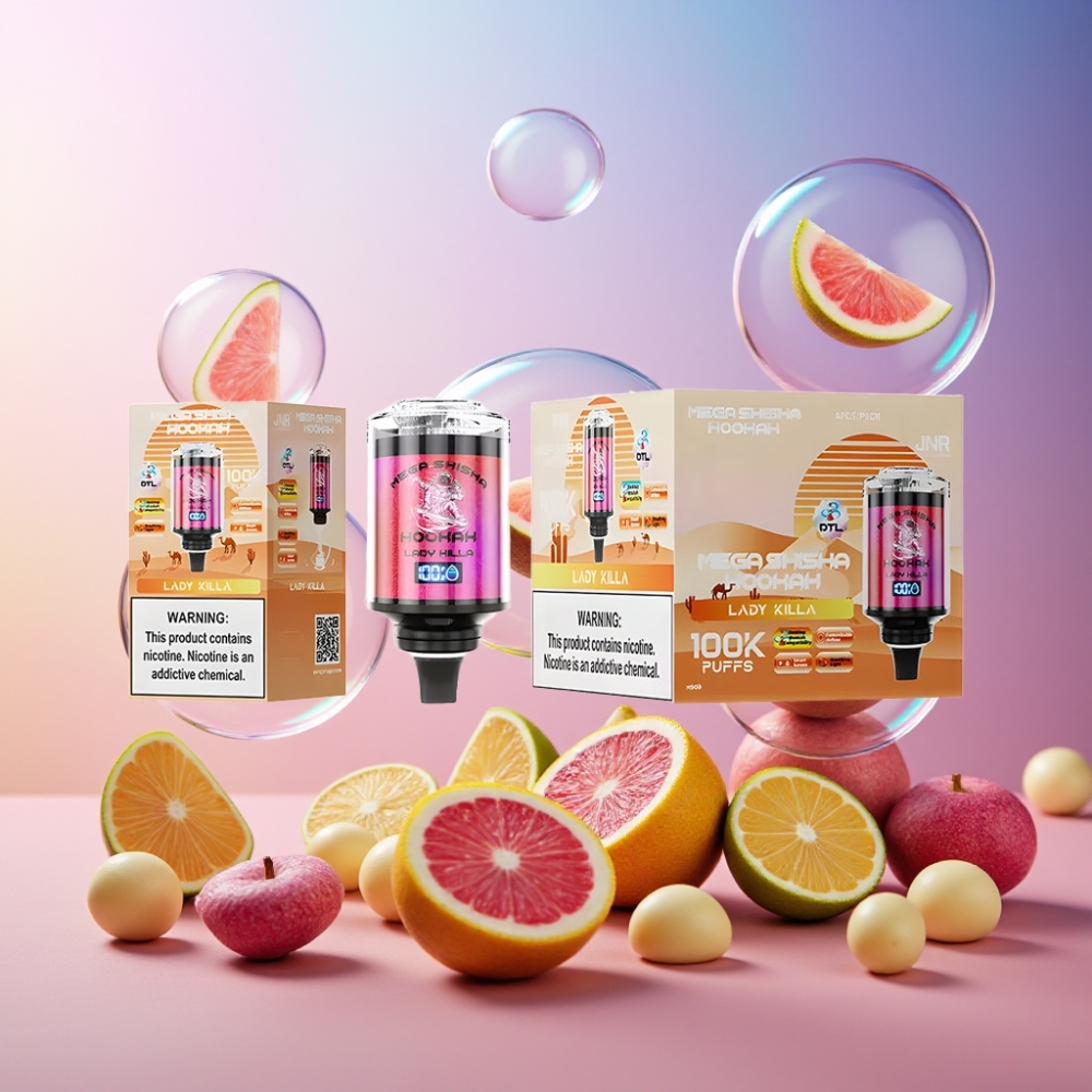 JNR Mega Shisha Hookah Desktop Kompatibilität 100.000 Züge, 60ml e-Liquid, 2200mAh, Typ-C, Schweiz Großhandel