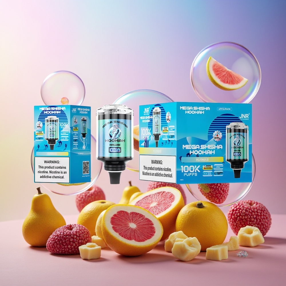 JNR Mega Shisha Hookah Desktop Kompatibilität mit 100000 Zügen, 60ml e-Liquid, 2200mAh Akku, Schweiz Großhandel