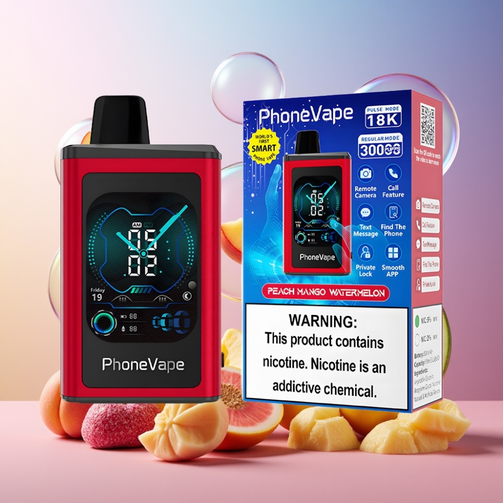 JNR PhoneVape 30000 Züge Einweg-Vape mit 850mAh Akku, Turbo-Modus, App-Steuerung - Schweiz Großhandel - Pfirsich Mango Wassermelone