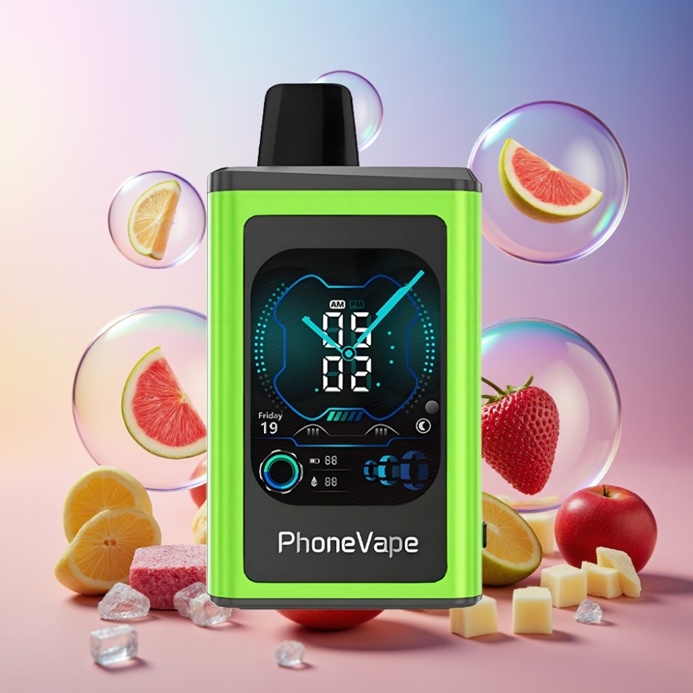 JNR PhoneVape 30000 Züge Wegwerf-Vape – 850mAh Typ-C Akku, Turbo Modus, App-Steuerung, Schweiz Großhandel – Sauerapfel-Eis