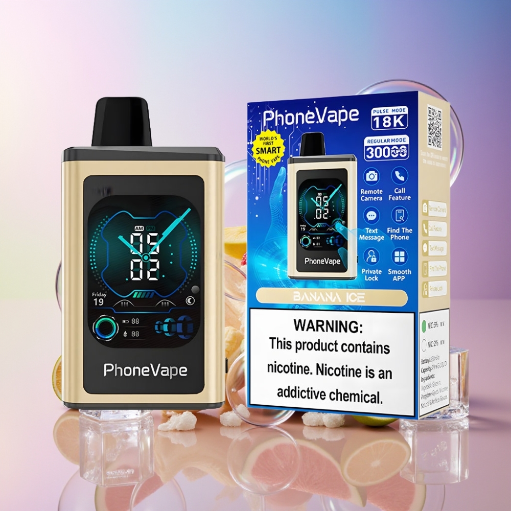JNR PhoneVape 30000 Züge Wegwerf-Vape Bananeneis, 850mAh Typ-C aufladbar, Turbo-Modus, Schweiz Großhandel