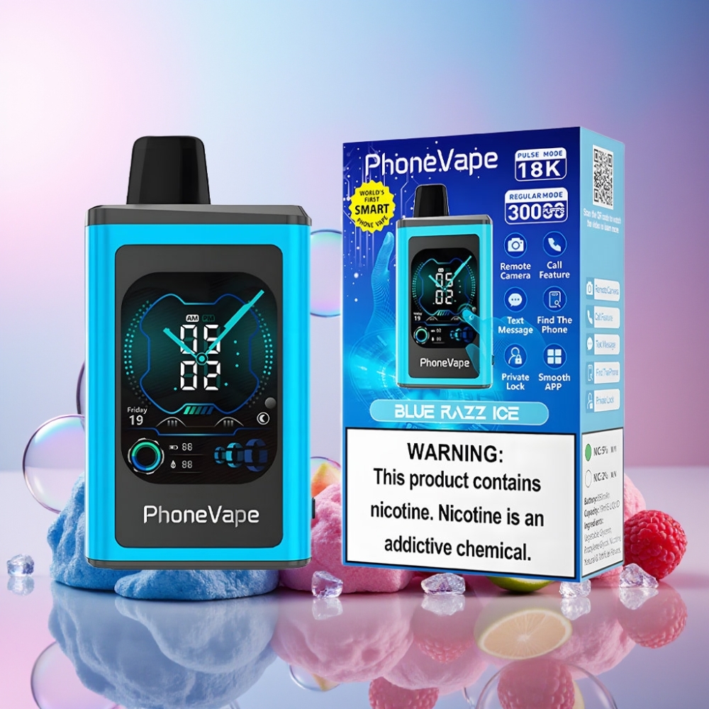 JNR PhoneVape 30000 Züge Wegwerf-Vape Blauer Himbeer-Eis, 850mAh, Typ-C, Turbo-Modus, Schweiz Großhandel