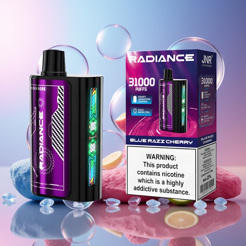 JNR Radiance 31000 Puffs Einweg-Vape Blau-Razz Kirsche – 28ml E-Liquid, 950 mAh Akku, Schweiz Großhandel