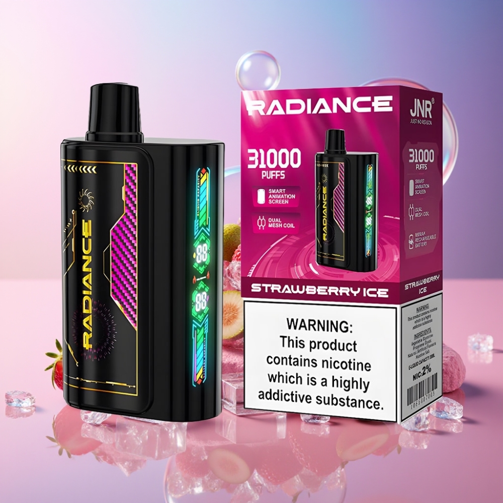 JNR Radiance 31000 Puffs Einweg-Vape Erdbeer-Eis – 28ml E-Liquid, 950 mAh Akku, Schweiz Großhandel
