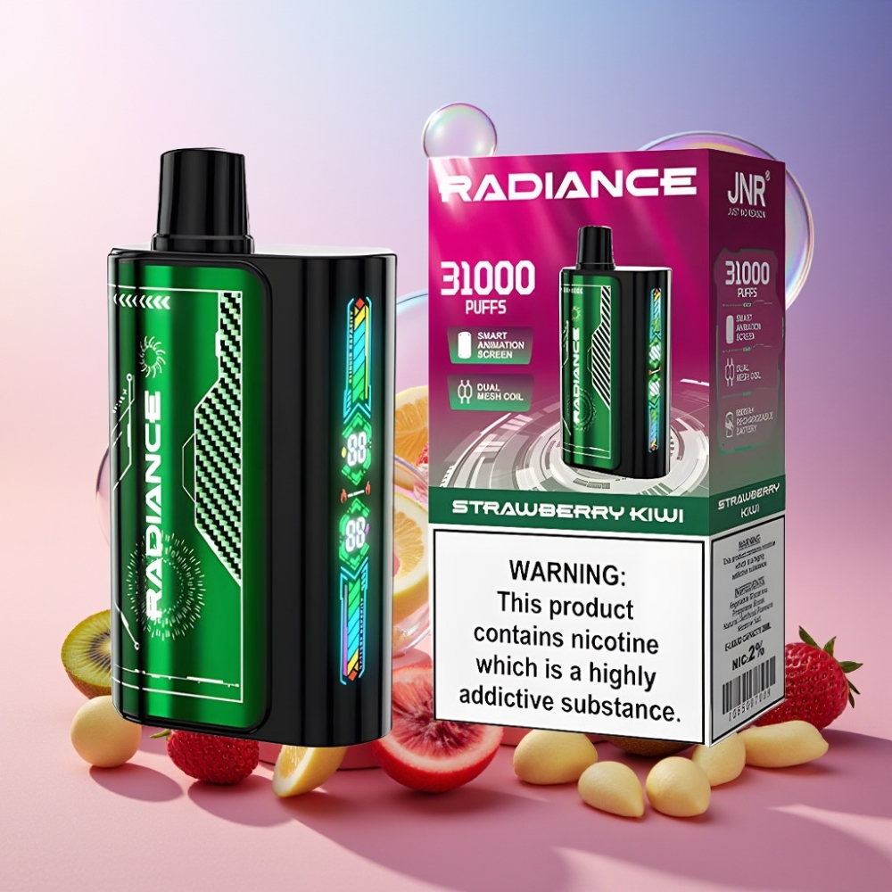 JNR Radiance 31000 Puffs Einweg-Vape Erdbeer-Kiwi Schweiz Großhandel – 28ml E-Liquid, Dual Mesh Coil, Typ-C-Ladung