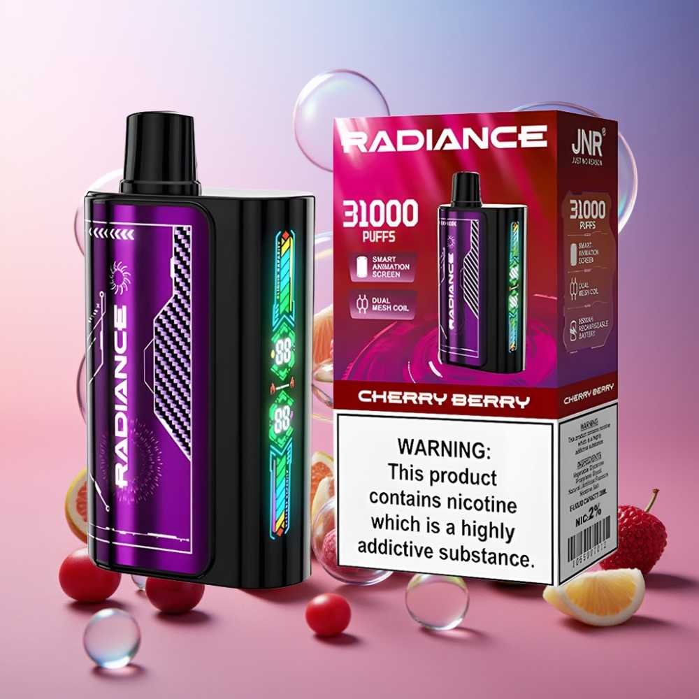JNR Radiance 31000 Puffs Einweg-Vape Kirsch-Beere, 28ml E-Liquid, 950 mAh Akku, Schweiz Großhandel