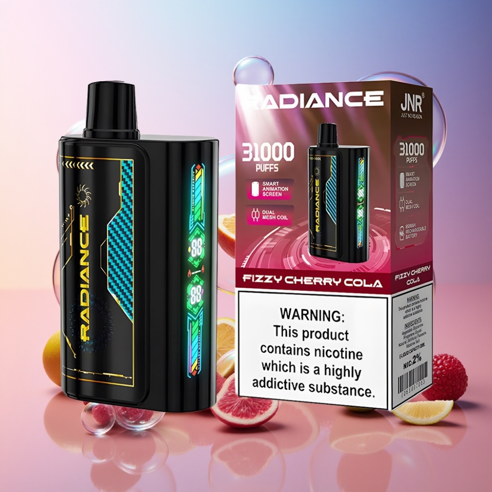 JNR Radiance 31000 Puffs Einweg-Vape Sprudelnde Kirsch-Cola – 28ml E-Liquid, 950 mAh Akku, Schweiz Großhandel