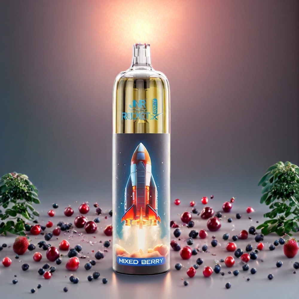 JNR Rocket X 12400 Puffs Mixed Berry (Mischbeere) – Kompakt, RGB-Lichter, 22ml E-Liquid, Schweiz Großhandel