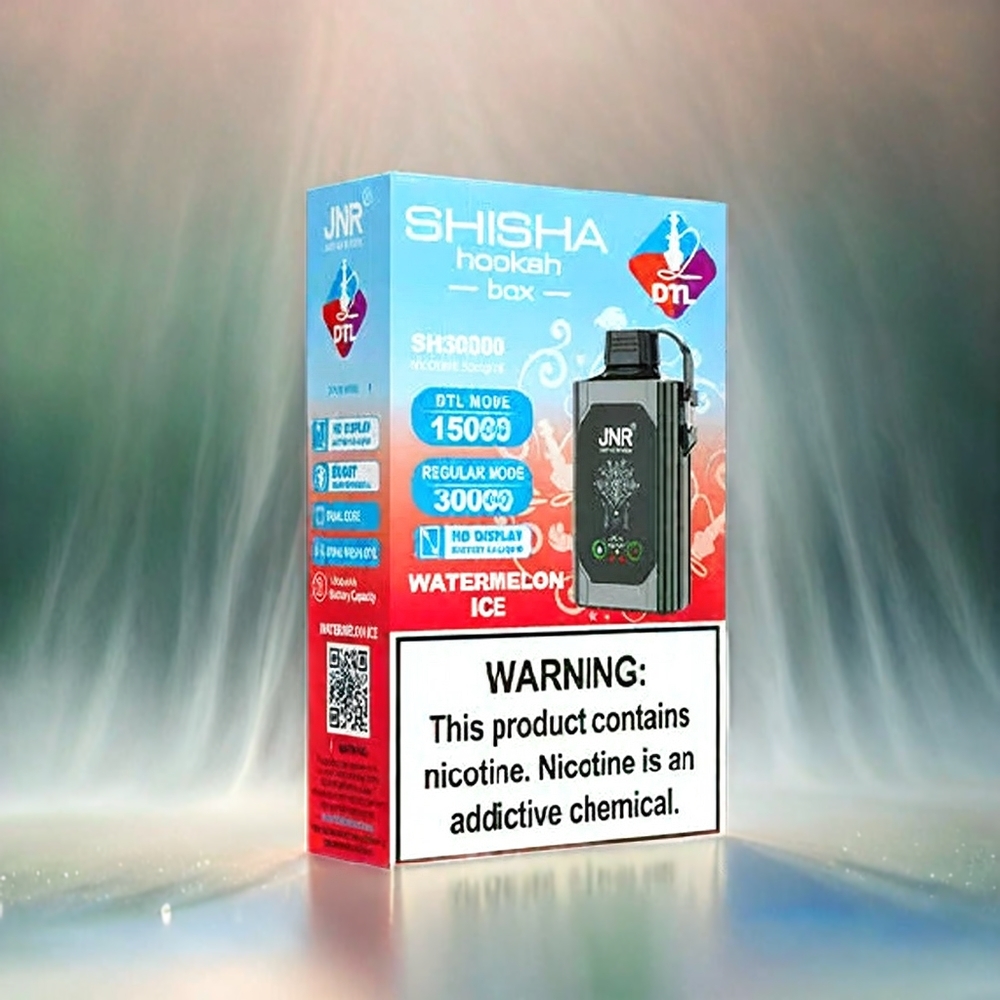 JNR Shisha Box 20500 Puffs mit HD Display, 25ml E-Liquid, Dual Mesh Coil & Type-C Schnellladung - Schweiz Großhandel - Wassermelone Eis