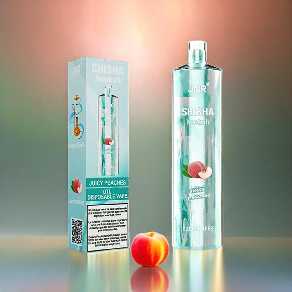 JNR Shisha Hookah 12000 Puffs Vape Juicy Peaches – 750mAh, 24ml, Type-C – Schweiz Großhandel