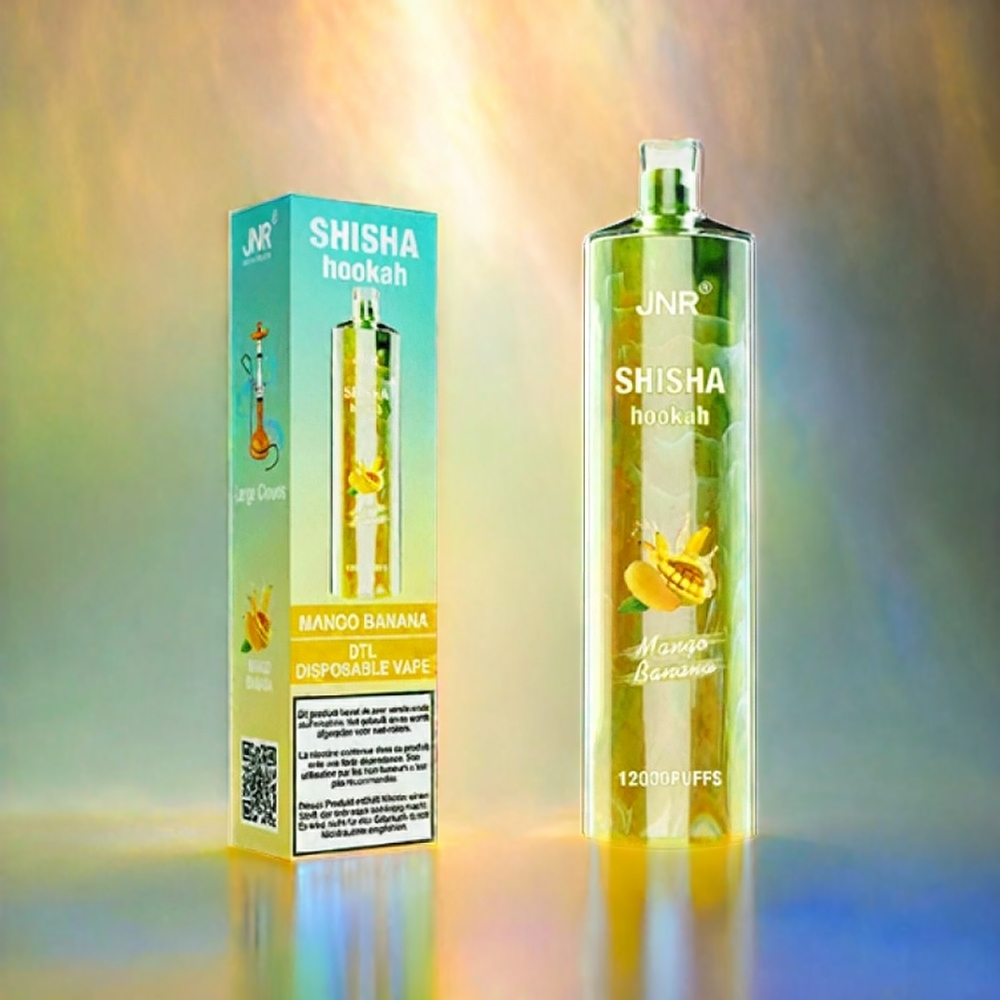 JNR Shisha Hookah 12000 Puffs Vape Mango Banane Schweiz Großhandel - 24ml, 750mAh, Type-C