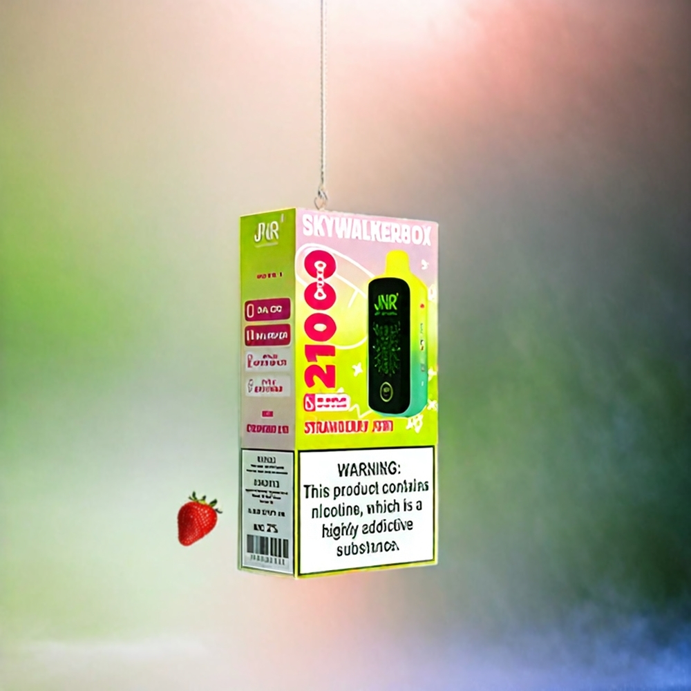 JNR Skywalker Box 21000 Puffs Schweiz Großhandel – 850 mAh, 25ml, Dual Mesh Coil, Typ-C Schnellladung, Erdbeer-Kiwi