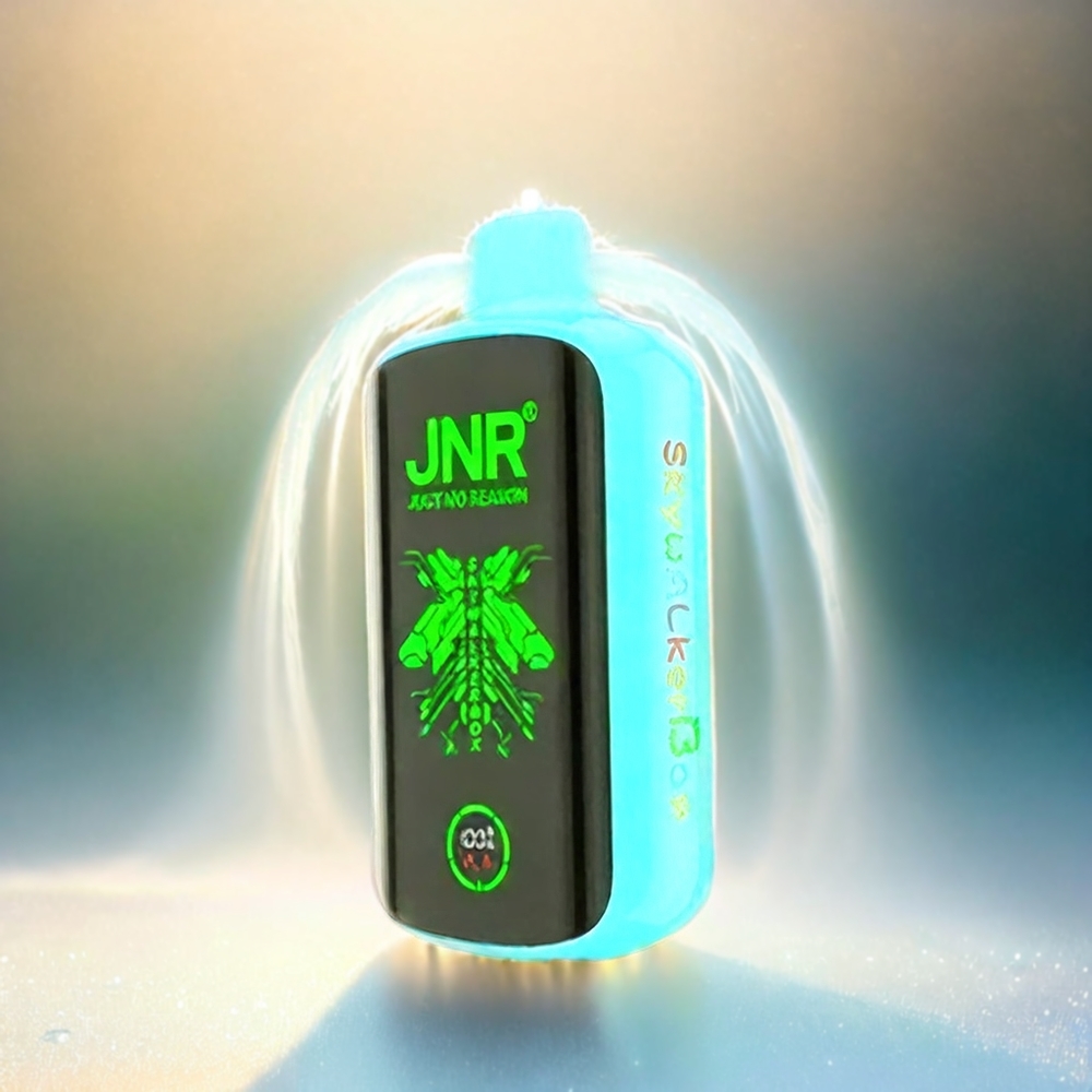 JNR Skywalker Box 21000 Puffs Schweiz Großhandel – Saurer Apfel Eis, 850 mAh, 25ml, Dual Mesh Coil, Type-C