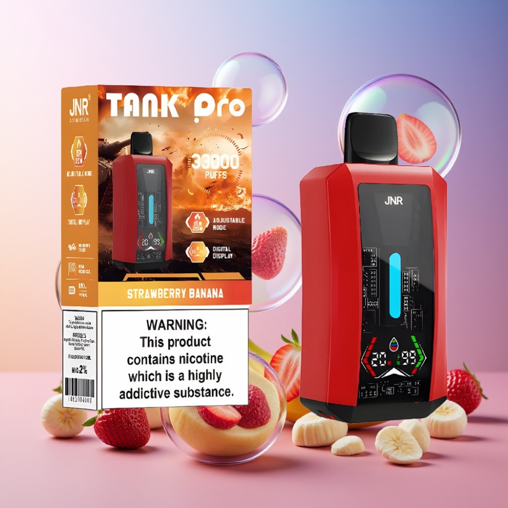 JNR Tank Pro 33000 Puffs Einweg-Vape Erdbeer Banane Schweiz großhandel 28ml e-Liquid 15W/20W Digital Display