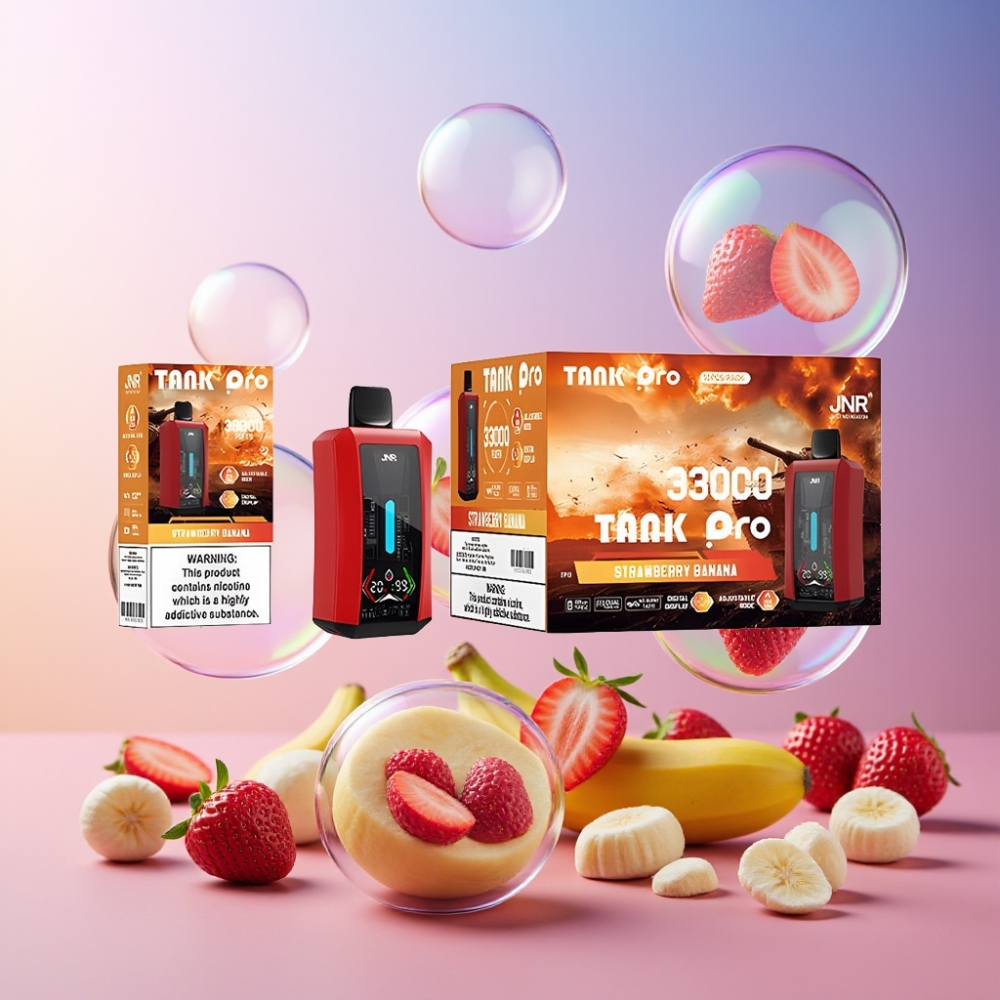 JNR Tank Pro 33000 Puffs Einweg-Vape Erdbeer Banane Schweiz großhandel 28ml e-Liquid 15W/20W Digital Display