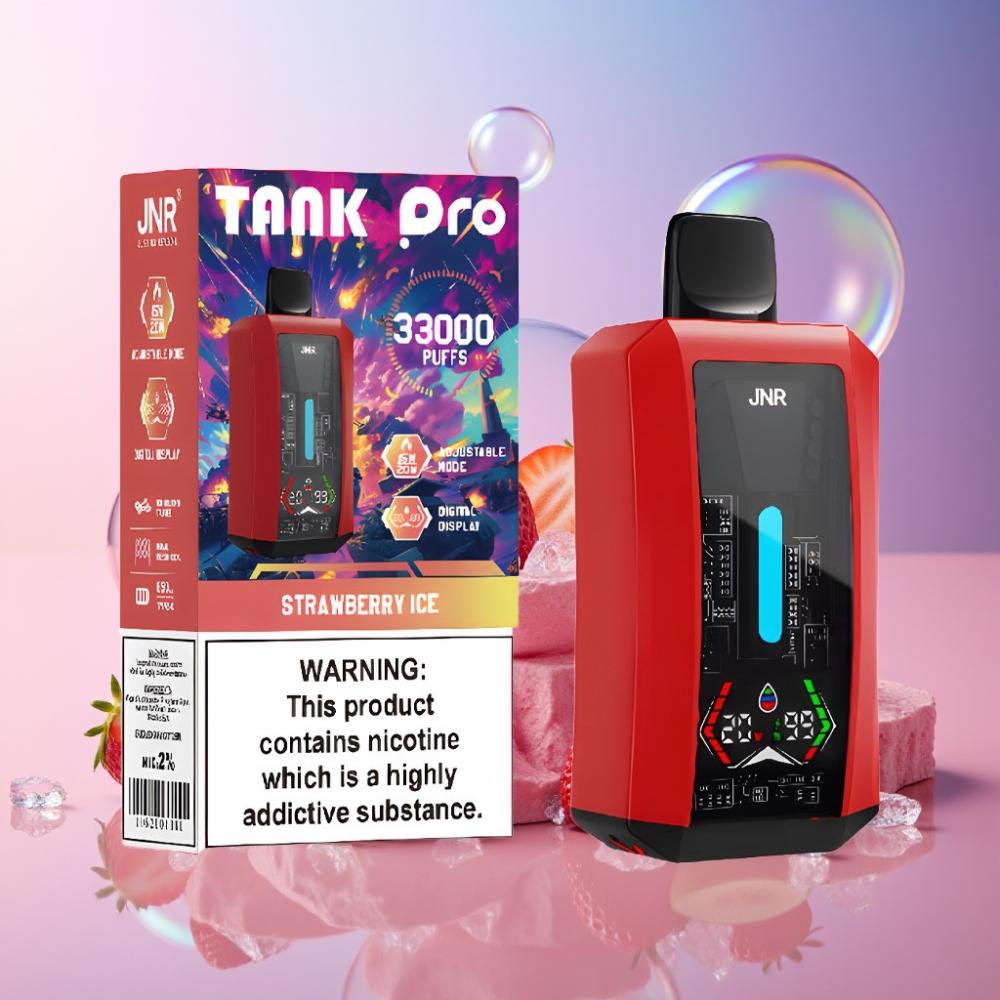 JNR Tank Pro 33000 Puffs Einweg-Vape Erdbeer-Eis – 28ml e-Liquid, Dual Mesh Coil, 850mAh, Schweiz großhandel