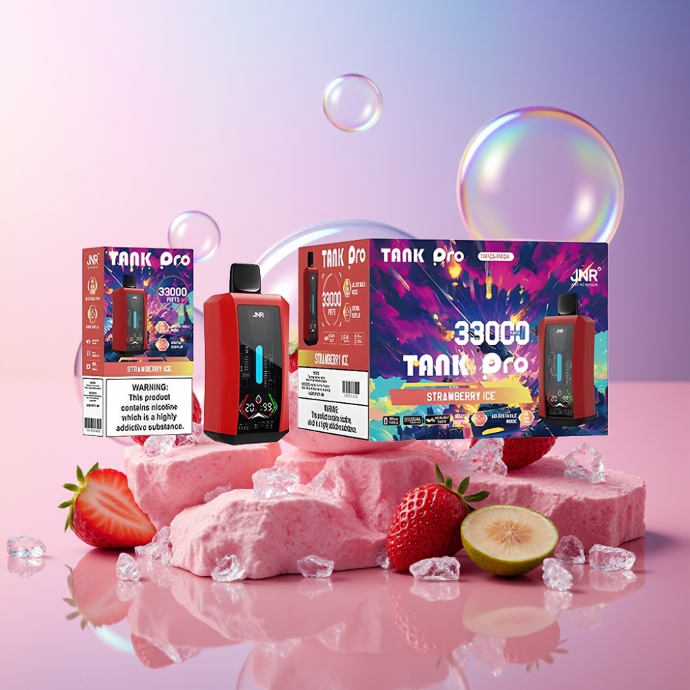 JNR Tank Pro 33000 Puffs Einweg-Vape Erdbeer-Eis – 28ml e-Liquid, Dual Mesh Coil, 850mAh, Schweiz großhandel