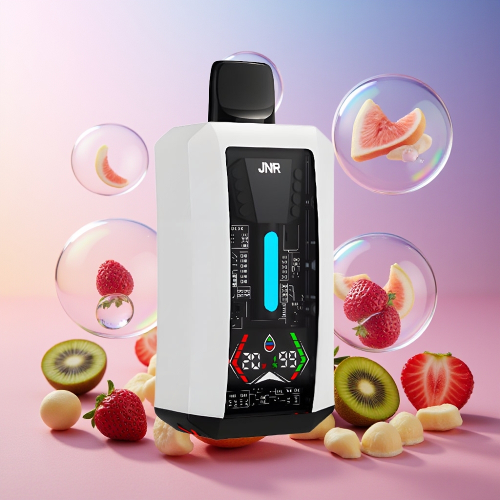 JNR Tank Pro 33000 Puffs Einweg-Vape Erdbeer-Kiwi mit 28ml e-Liquid, Digital Display, Dual Mesh Coil, 850mAh Akku – Schweiz großhandel