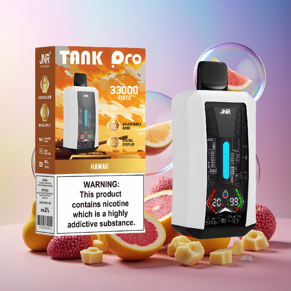 JNR Tank Pro 33000 Puffs Einweg-Vape Hawaii 28ml e-Liquid, Digital Display, Dual Mesh Coil, Schweiz großhandel