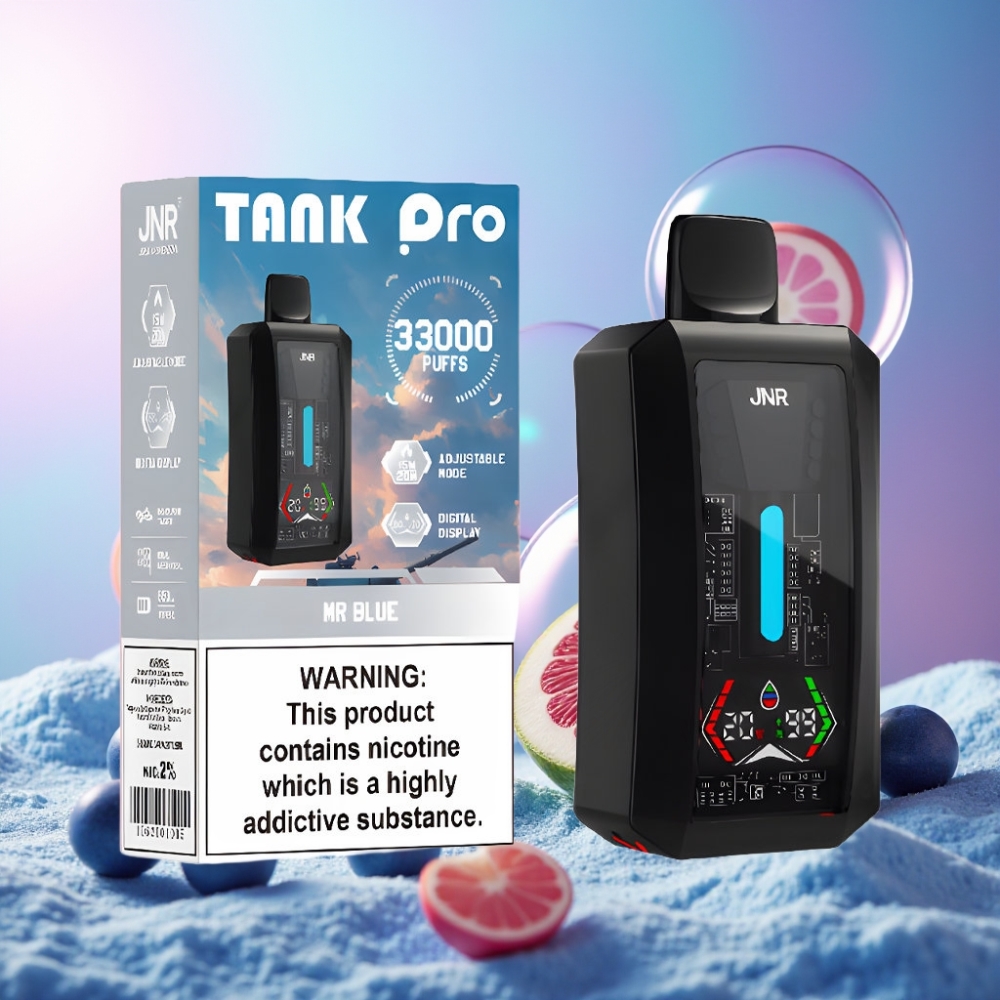 JNR Tank Pro 33000 Puffs Einweg-Vape Herr Blau – 28ml E-Liquid, Digital Display, Dual Mesh Coil, Schweiz Großhandel