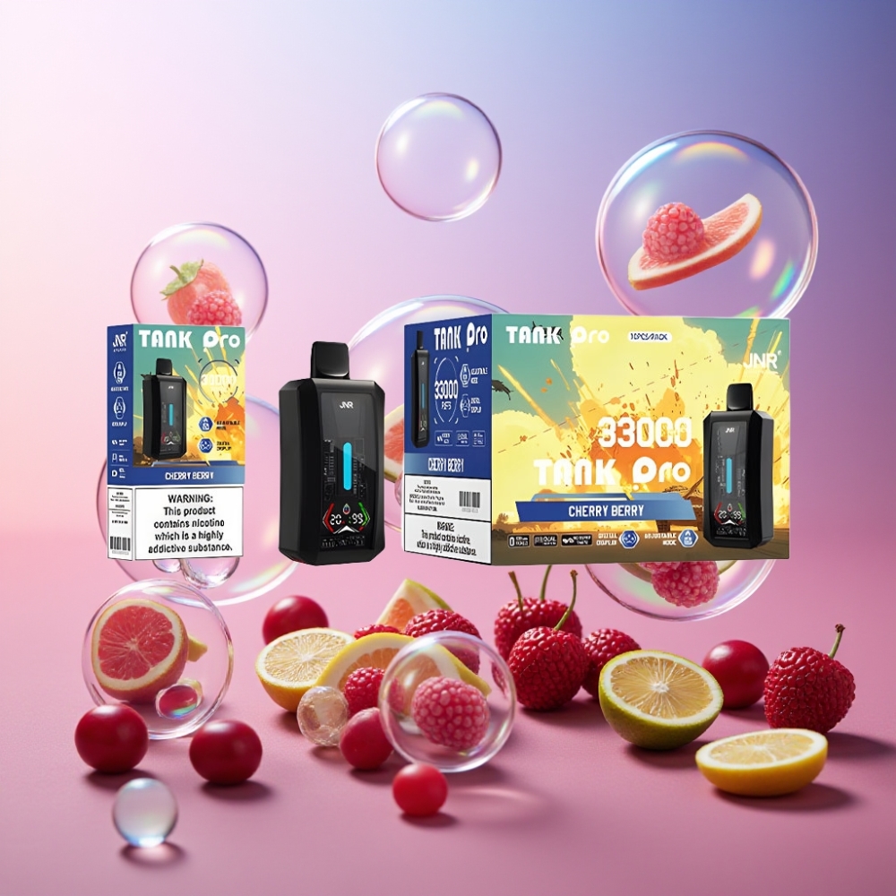 JNR Tank Pro 33000 Puffs Einweg-Vape Kirsch-Beere, 28ml e-Liquid, Dual Mesh Coil, Type-C, Schweiz Großhandel