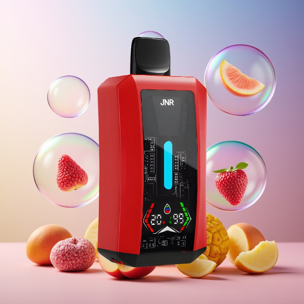 JNR Tank Pro 33000 Puffs Einweg-Vape Pfirsich Mango Ananas – 28ml E-Liquid, Dual Mesh Coil, Digital Display, Schweiz Großhandel