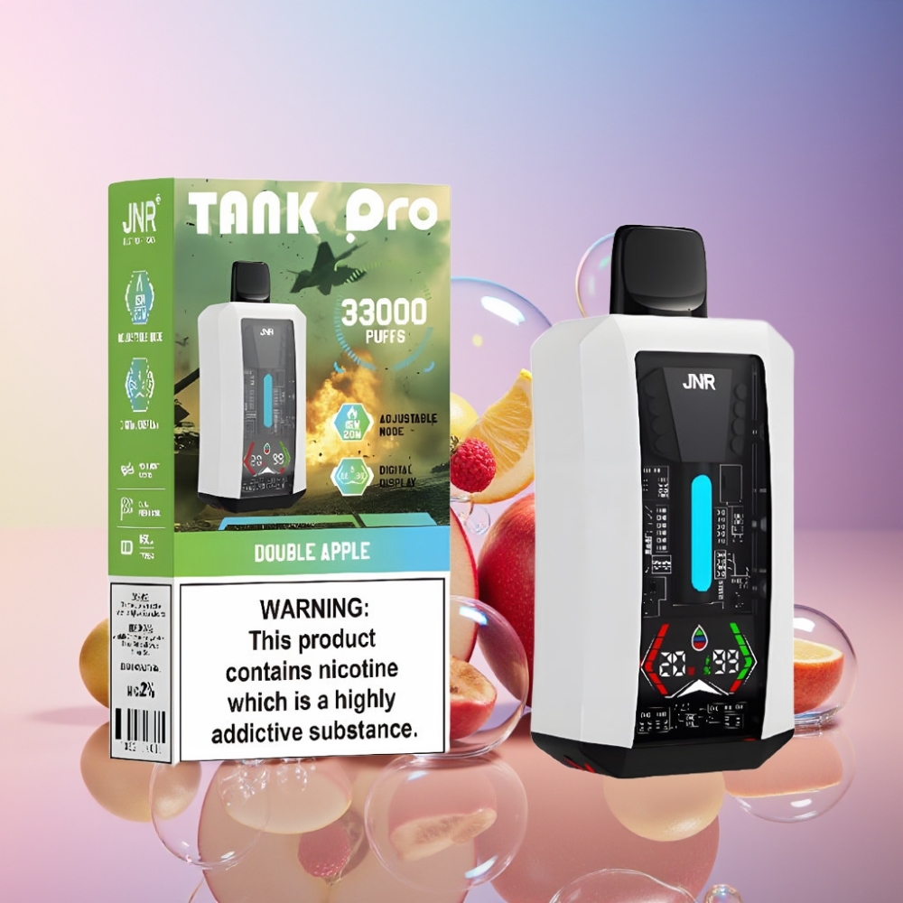 JNR Tank Pro 33000 Puffs Wegwerf-Vape Schweiz Großhandel – 28ml E-Liquid, Digital Display, Dual Mesh Coil, Doppelapfel