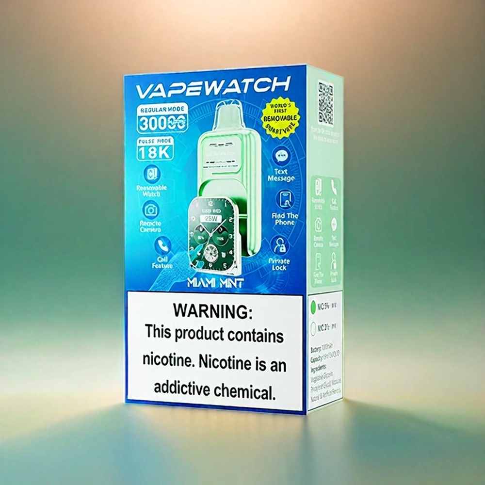 JNR Vape Watch 30000 Puffs Schweiz Großhandel – 30.000 Züge, 19mL, 5% Nikotin, Miami Minze