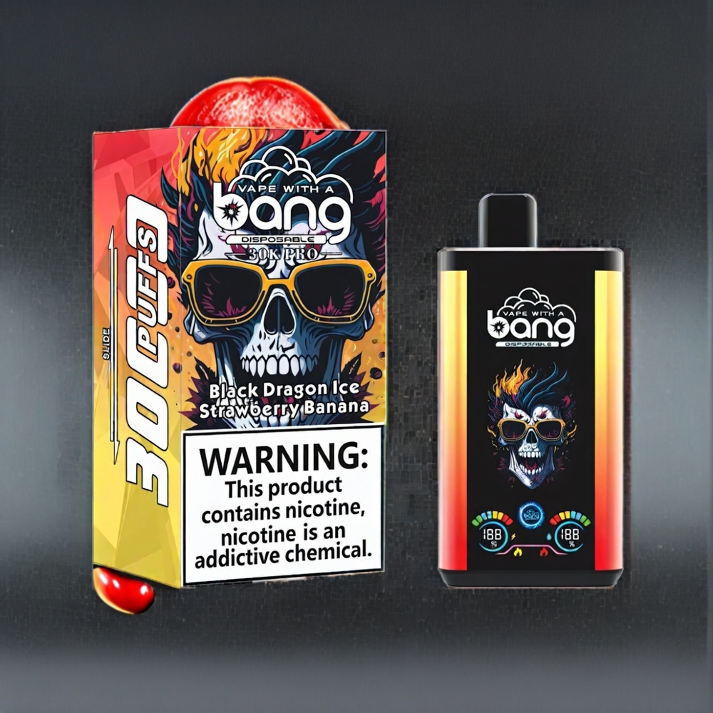 Bang 30K Pro 30000 Puffs Black Dragon Ice & Erdbeer Banane Einweg-Vape – 36ml, 550mAh, Schweiz Großhandel