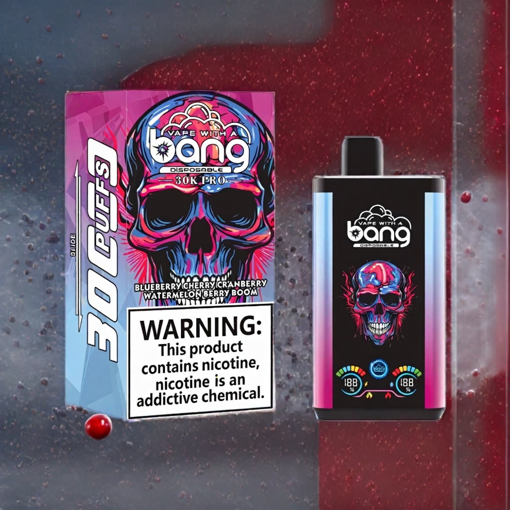 Bang 30K Pro 30000 Puffs Schweiz Großhandel – 36ml, 550mAh, Dual-Flavor System, Heidelbeere Kirsche Cranberry & Wassermelone Berry Boom
