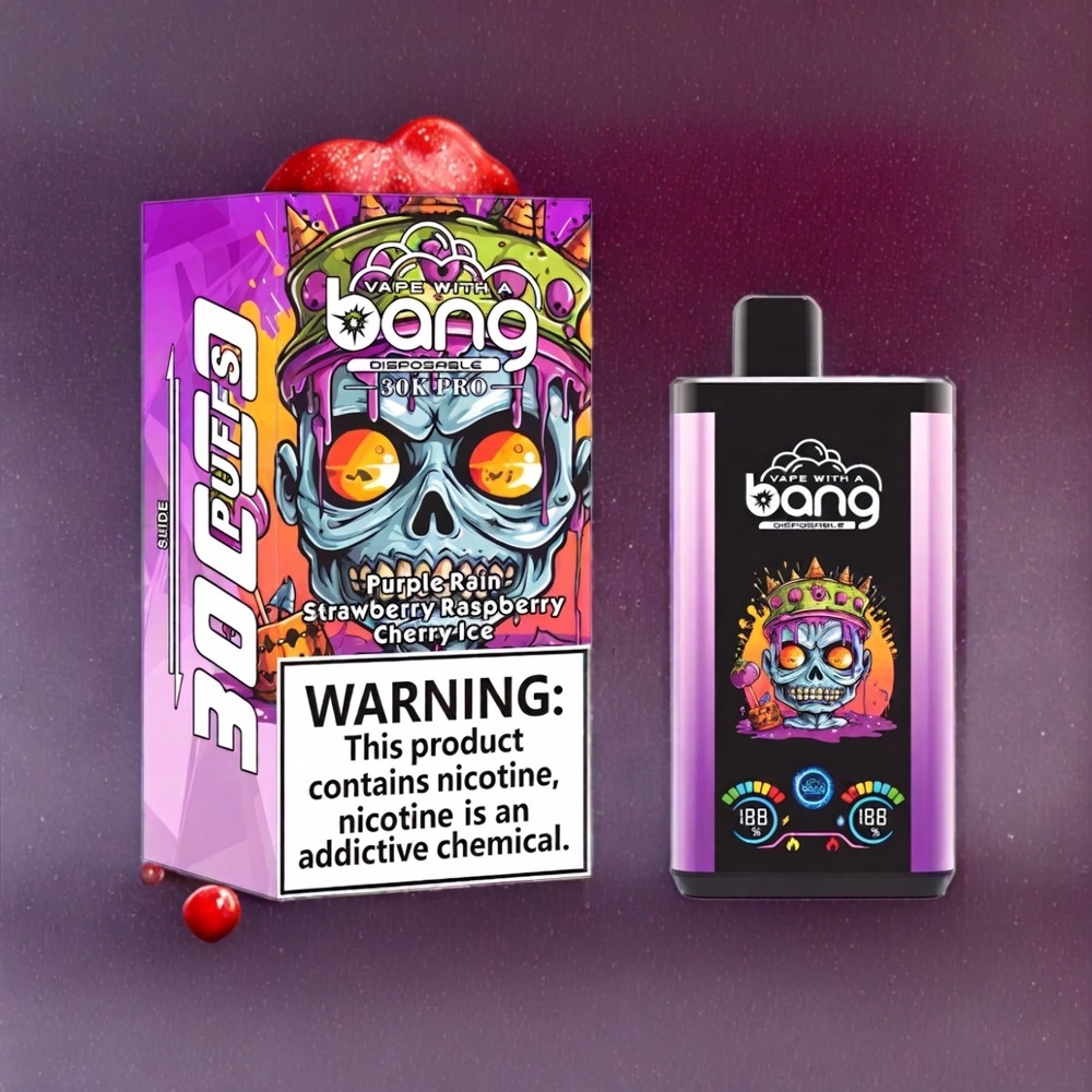 Bang 30K Pro 30000 Puffs Schweiz Großhandel – 36ml, 550mAh, Dual-Flavor System, Lila Regen & Erdbeere Himbeere Kirsch Eis
