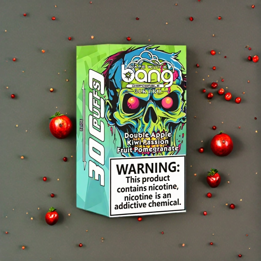 Bang 30K Pro 30000 Puffs Schweiz Großhandel – Dual-Flavor System, 36ml E-Liquid, 550mAh Akku, Doppelapfel & Kiwi-Passionfrucht-Granatapfel