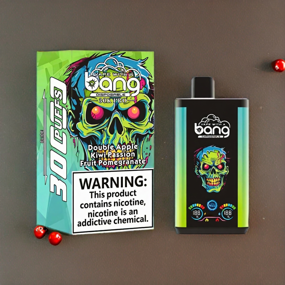 Bang 30K Pro 30000 Puffs Schweiz Großhandel – Dual-Flavor System, 36ml E-Liquid, 550mAh Akku, Doppelapfel & Kiwi-Passionfrucht-Granatapfel