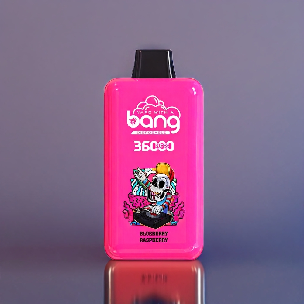 Bang 36000 Power Einweg-Vape Blaubeere Himbeere – Schweiz Großhandel, 36ml, 36000 Züge, 5% Nikotin